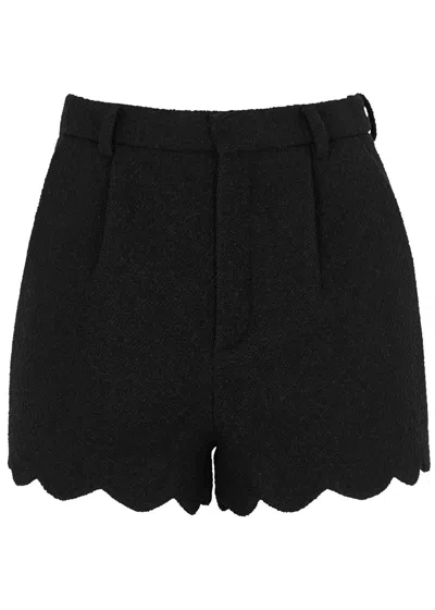Saint Laurent Yves  Black Wool-blend Bouclé Shorts