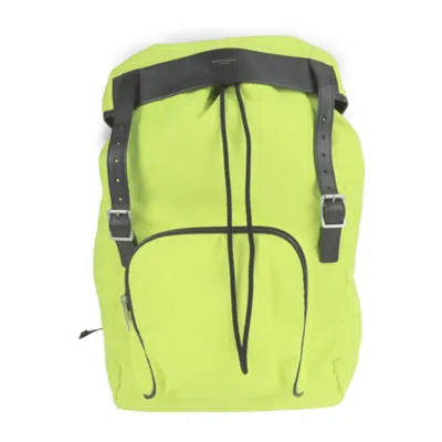 Pre-owned Saint Laurent Yves  Black Yellow Nylon Canvas Leather Backpack () In Black, Yellow