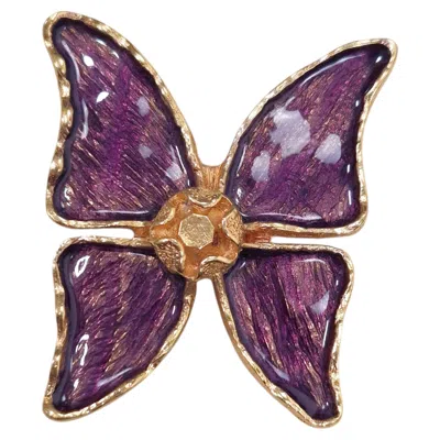 Pre-owned Saint Laurent Yves  Butterfly Brooch Of Vintage 1990s In Multi