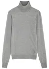 Saint Laurent Yves  Cassandre Fine-knit Wool Jumper In Grey