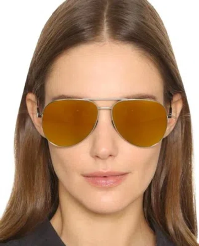 Pre-owned Saint Laurent Yves  Classic 11-012 Silver Sunglasses In Gold