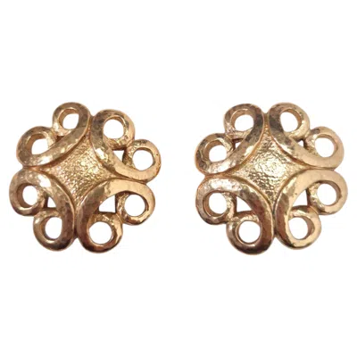 Pre-owned Saint Laurent Yves  Clip-on Earrings In Vintage Gold-tone Metal From The 1980s In Multiple