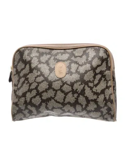 Pre-owned Saint Laurent Yves  Cosmetic Pouch Vintage In Brown