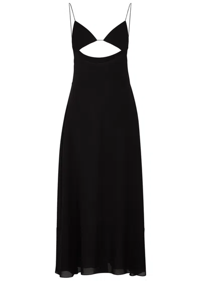 Saint Laurent Yves  Cut-out Midi Dress In Black
