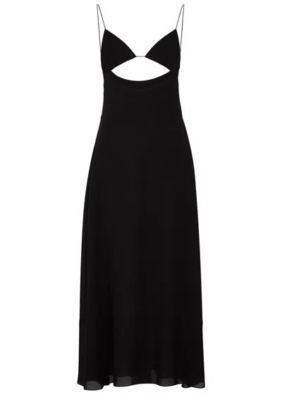 スカート Saint Laurent Cut-out midi dress Saint Laurent Yves Cut-out Midi Dress In Black | ModeSens