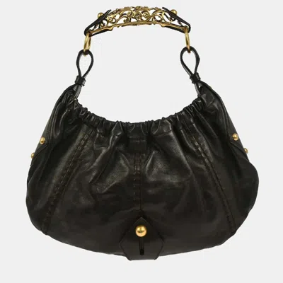 Pre-owned Saint Laurent Yves  Dark Brown Medium Mombasa Handbag