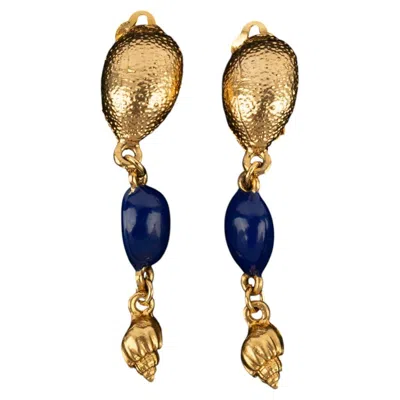 Pre-owned Saint Laurent Yves  Earrings 'shells' By Yves  Circa 1990 In Multi