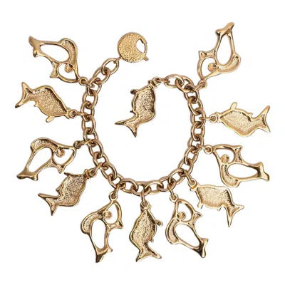 Pre-owned Saint Laurent Yves  Fishes Bracelet In Gilted Metal In Multi