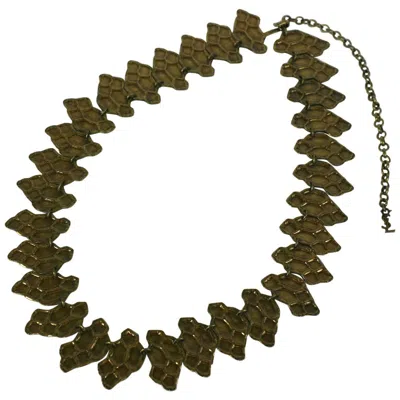Pre-owned Saint Laurent Yves  Gilt Bronze Link Belt In Brown
