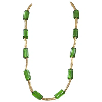 Pre-owned Saint Laurent Yves  Glass Necklace In Green