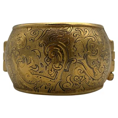 Pre-owned Saint Laurent Yves  Gold Plated Cuff In Multi