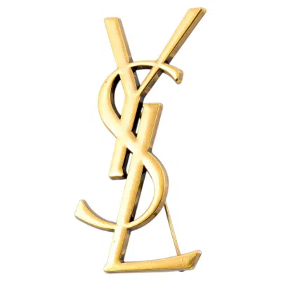 Pre-owned Saint Laurent Yves  Gold-tone �ysl� Cassandre Large Brooch In Multiple