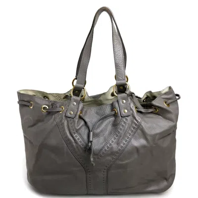 Pre-owned Saint Laurent Yves  Gray Leather Tote Bag ()