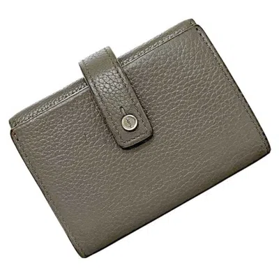 Pre-owned Saint Laurent Yves  Gray Leather Wallet (tri-fold) ()