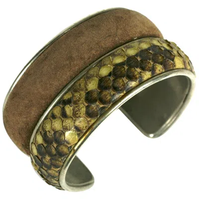 Pre-owned Saint Laurent Yves  Haute Couture Cuff, 1980 In Brown
