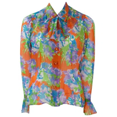 Pre-owned Saint Laurent Yves  Haute Couture Runway Ruffled Blouse, Spring-summer 1993 In Gray