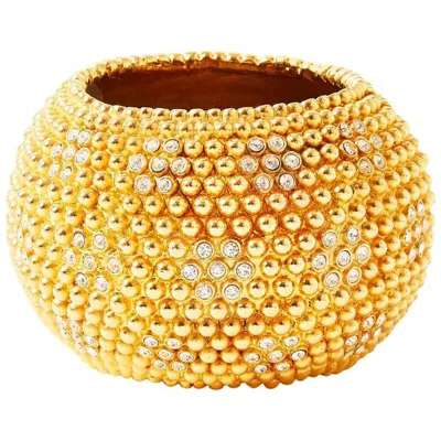 Pre-owned Saint Laurent Yves  Jeweled Cuff In Orange
