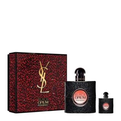 Saint Laurent Yves  Ladies Black Opium Gift Set Fragrances 3614273261722 In Black / Orange / Pink