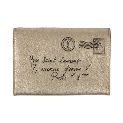 Pre-owned Saint Laurent Yves  Leather Card Holder - '00s In Brown