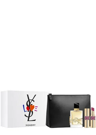 Saint Laurent Yves  Libre Eau De Parfum And Lipstick Gift Set 50ml In White