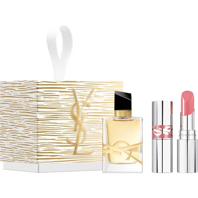 Saint Laurent Yves  Libre Eau De Parfum & Loveshine Lip Oil Stick Set $51 Value In Transparent