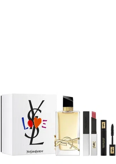 Saint Laurent Yves  Libre Eau De Parfum And Makeup Icons Gift Set 90ml In White