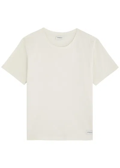 SAINT LAURENT SAINT LAURENT LOGO COTTON-BLEND T-SHIRT
