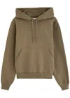 Saint Laurent Cotton Sweatshirt With Logo Embroidery In Khaki