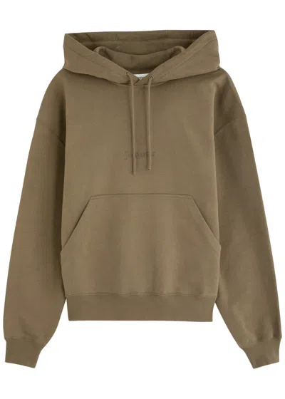 SAINT LAURENT SAINT LAURENT LOGO-EMBROIDERED HOODED COTTON SWEATSHIRT