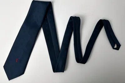 Pre-owned Saint Laurent Yves  Logo Tie In Blue