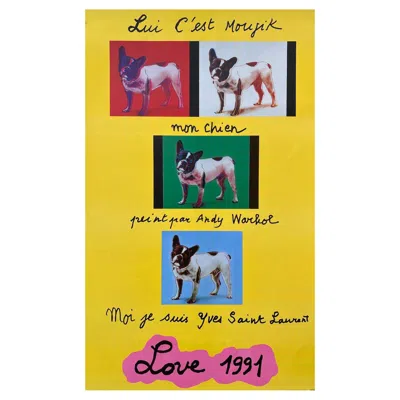 Pre-owned Saint Laurent Yves  'love 1991' Original Vintage Poster In Yellow