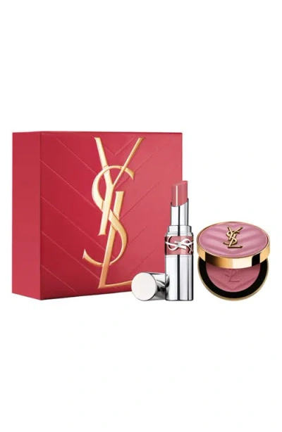 Saint Laurent Yves  Make Me Blush & Loveshine Lip Oil Stick 2-piece Makeup Gift Set $91 Value In Transparent
