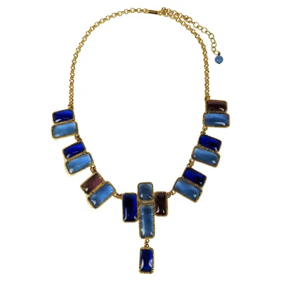Pre-owned Saint Laurent Yves  Mondrian Gripoix Glass Necklace In Multi