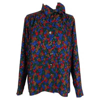 Pre-owned Saint Laurent Yves  Multicolored Silk Shirt In Black