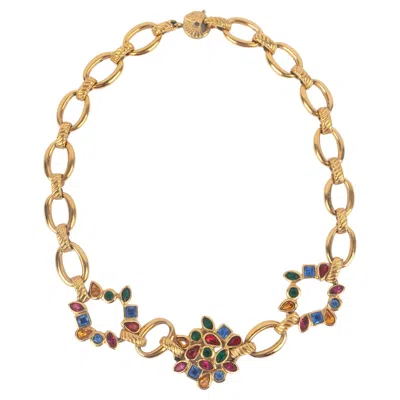 Pre-owned Saint Laurent Yves  Necklace With Rhinestones In Multi