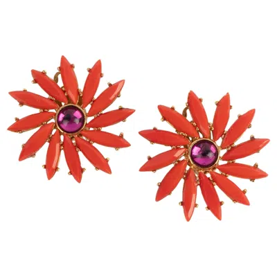 Pre-owned Saint Laurent Yves  Orange Earrings