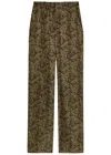 Saint Laurent Multicolor Paisley Print Pants In Green