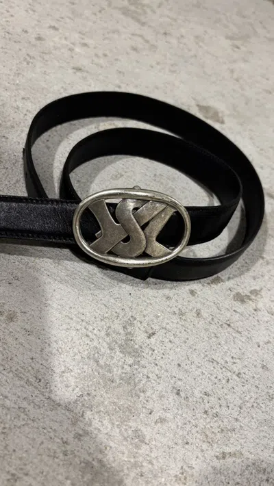 Pre-owned Saint Laurent Yves  Paris Logo Belt In Silver