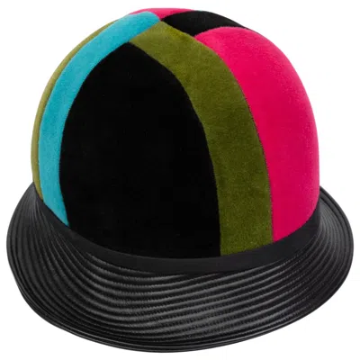 Pre-owned Saint Laurent Yves  Rare Mondrian Color Block Helmet Hat Ysl, 1965 In Black