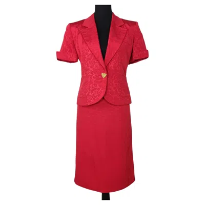 Pre-owned Saint Laurent Yves  Red Sweetheart Button-down Suit, 1990s Vintage