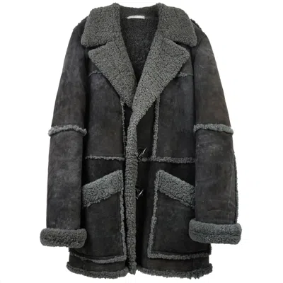 Pre-owned Saint Laurent Yves  Rive Gauche Aw06 Shearling Coat In Gray