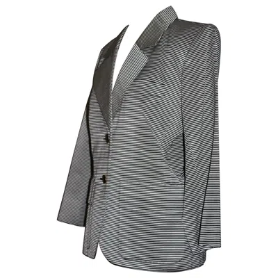 Pre-owned Saint Laurent Yves  Rive Gauche Black/white Pin Striped Jacket