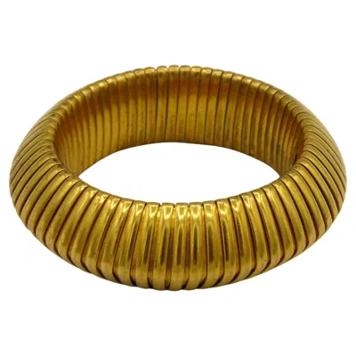 Pre-owned Saint Laurent Yves  Rive Gauche Vintage Gold Toned Bracelet In Multi