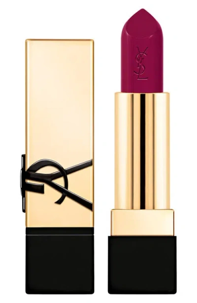 Saint Laurent Yves  Rouge Pur Couture Caring Satin Lipstick With Ceramides In P1 Liberated Plum