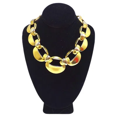 Pre-owned Saint Laurent Yves  Runway Chunky Gold Link Necklace In Multi