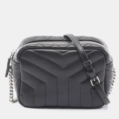 Pre-owned Saint Laurent Yves   Paris Loulou Mini Bowling Bag Shoulder Handbag Leather Black
