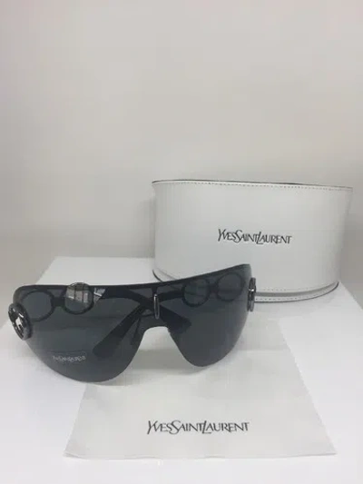 Pre-owned Saint Laurent Yves  Shield Sunglasses Ysl 6115/s Sunglasses C. 6w5 Dark Grey In Gray