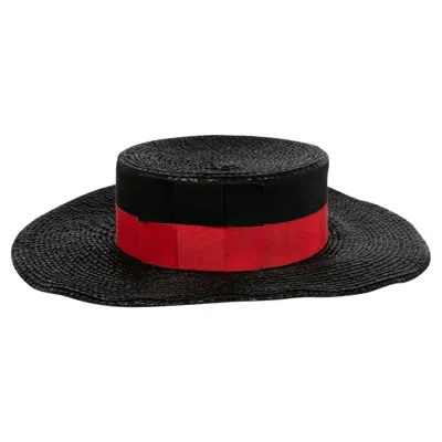 Pre-owned Saint Laurent Yves  Sht With Braid Trim Hat In Black