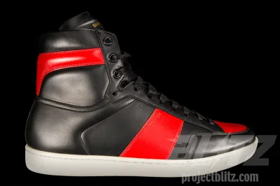 Pre-owned Saint Laurent Yves  Signature Court Classic High Top Sl/10h Black Red Ysl