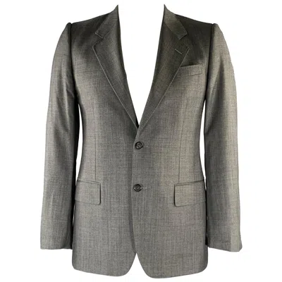 Pre-owned Saint Laurent Yves  Size 40 Grey Wool Blazer Coat In Gray